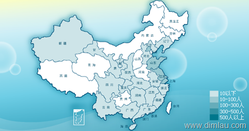 QQ好友的地理位置分布